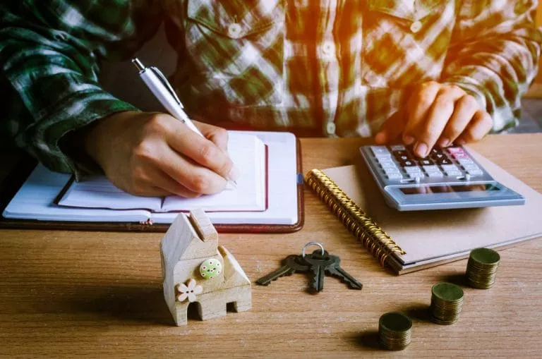 hands-working-with-office-items